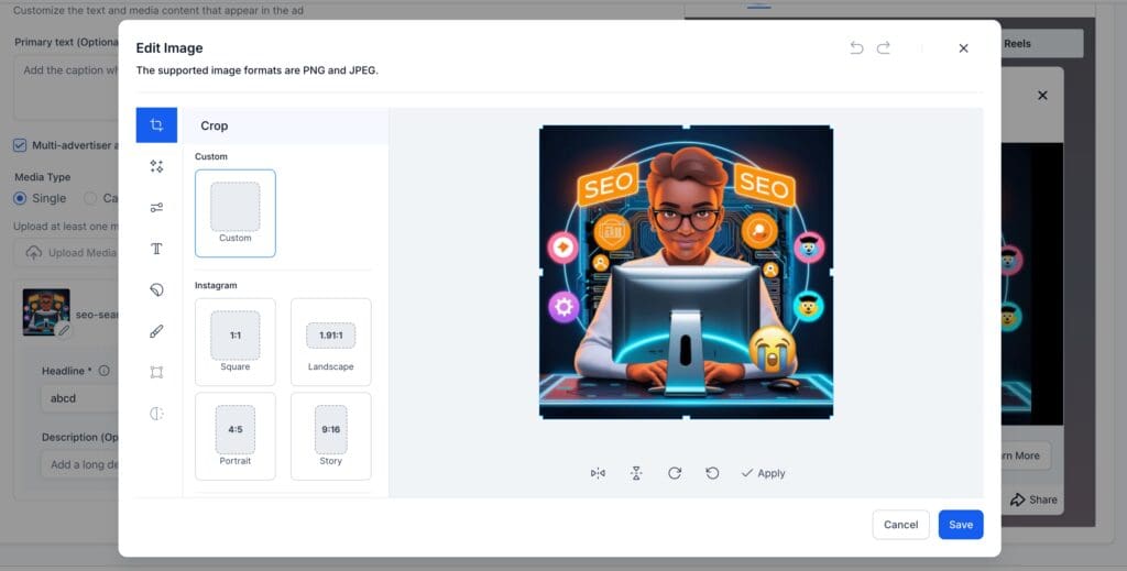 ad manaer image editor