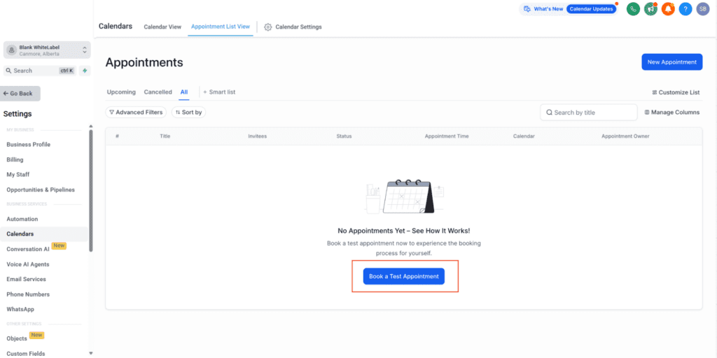 GoHighLevel Calendars Onboarding - Appointments