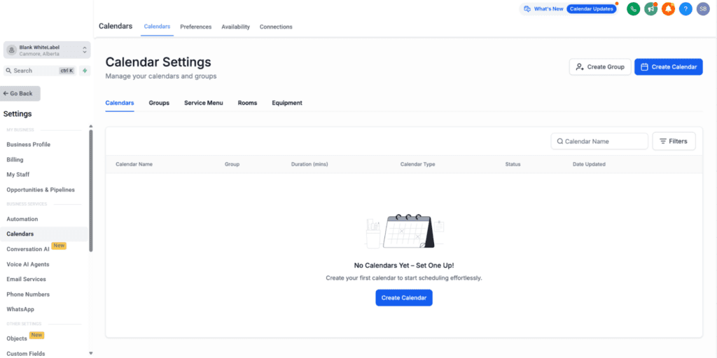 GoHighLevel Calendars Onboarding - Create Calendar