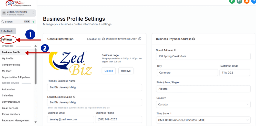 Optimize GoHighLevel Business Profile