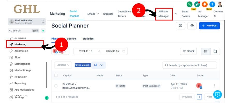 ghl-affiliate-portal-settings