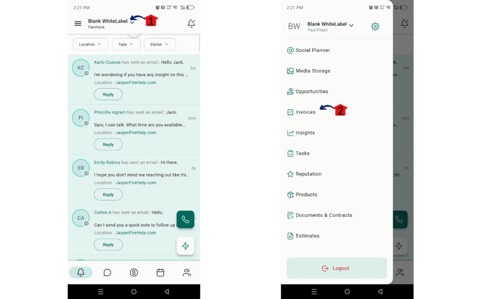 Mobile invoice descriptions GHL update step 5