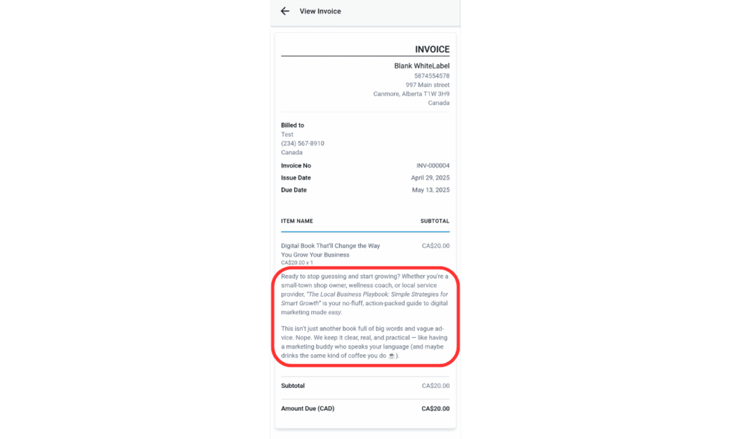 Invoice preview step 8