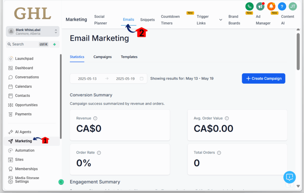 email campaign control