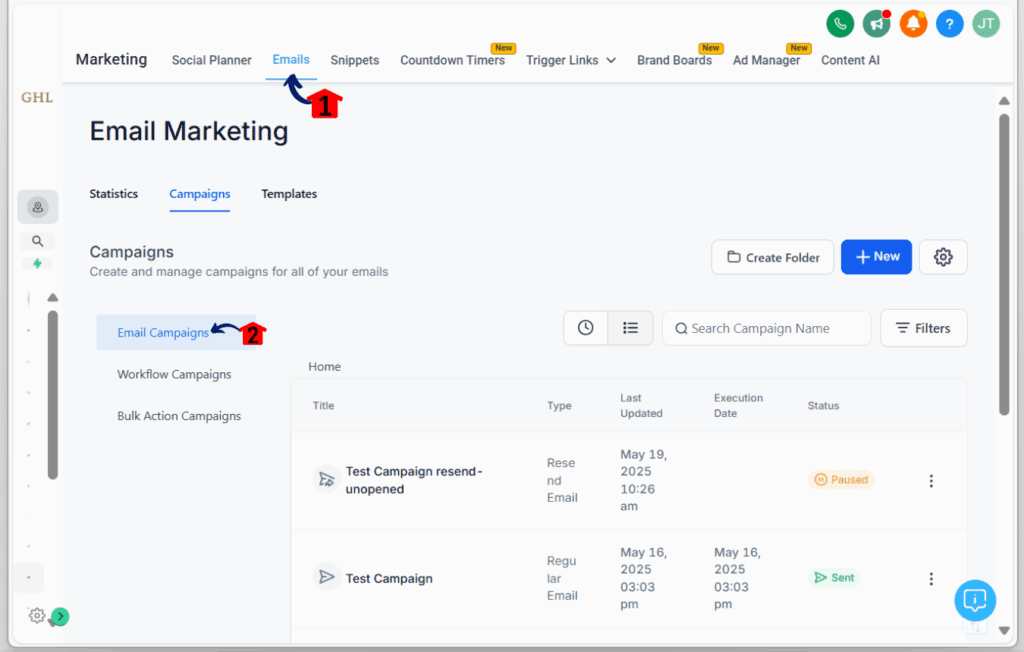 email campaign control