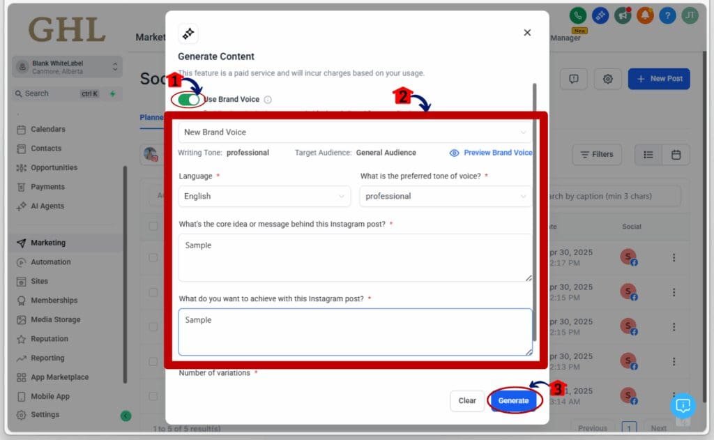 ai social content