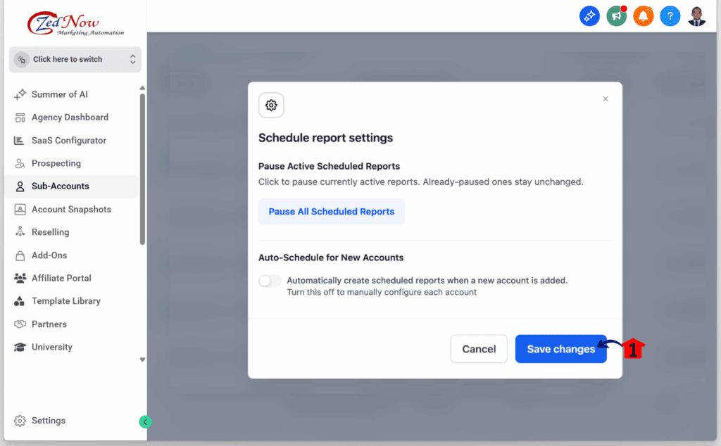 saving the automated scheduled reporting