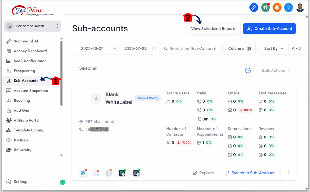 Accessing the sub-accounts library