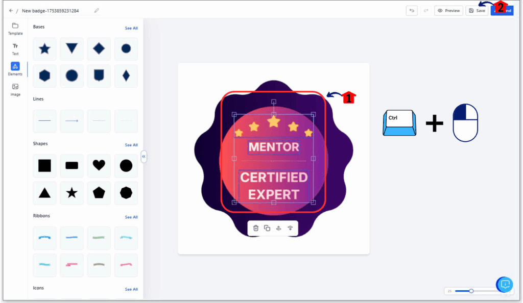 Badge Builder Layout Updated Features