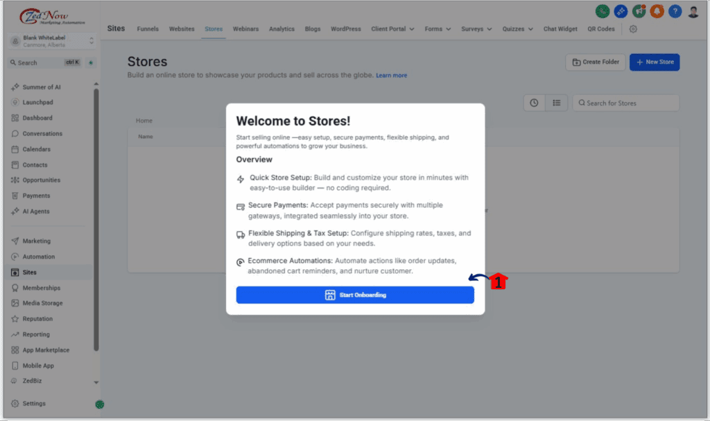 Ecommerce Store Setup Wizard Onboarding