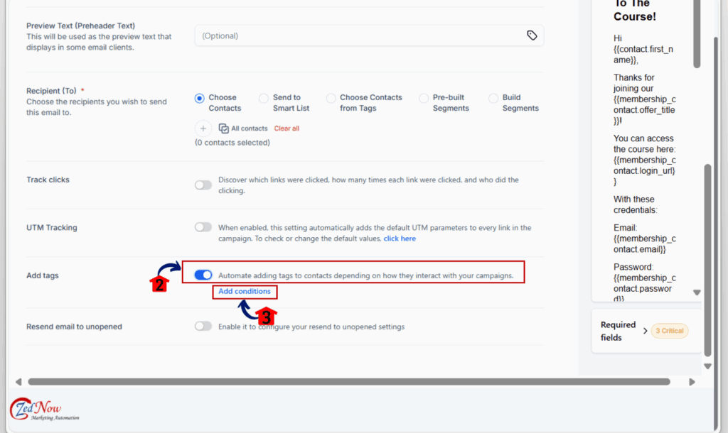email campaign tags