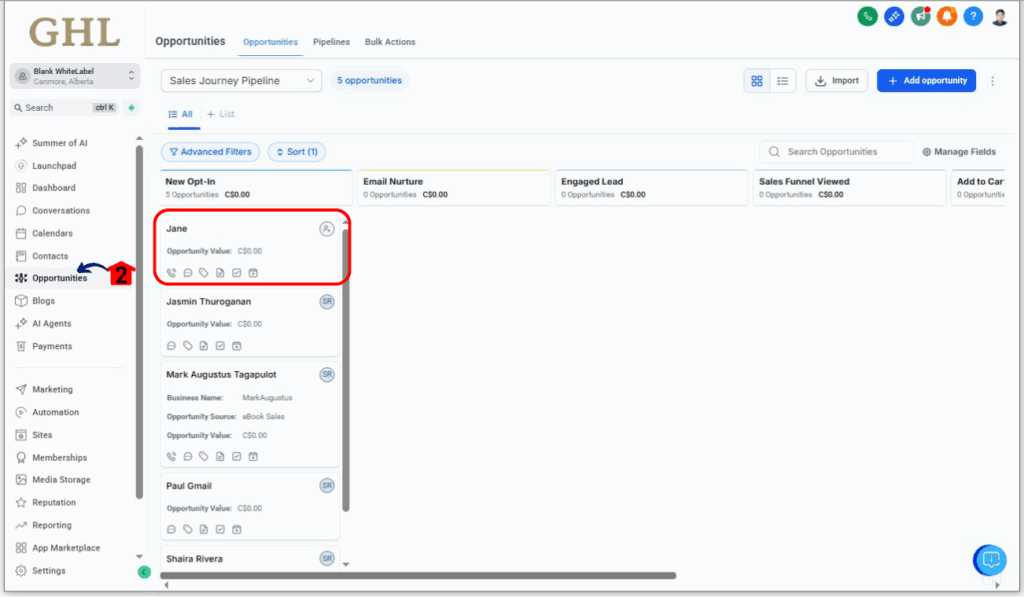 View Opportunities If Automate Opportunity Stages Work