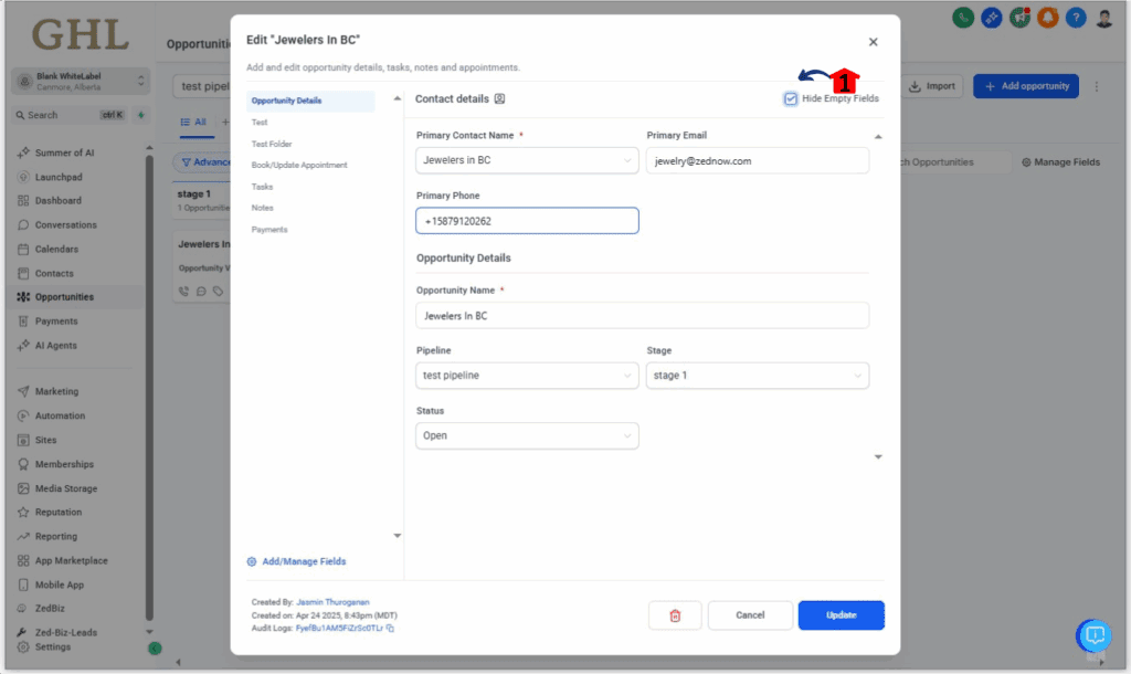 Hide Empty Custom Fields