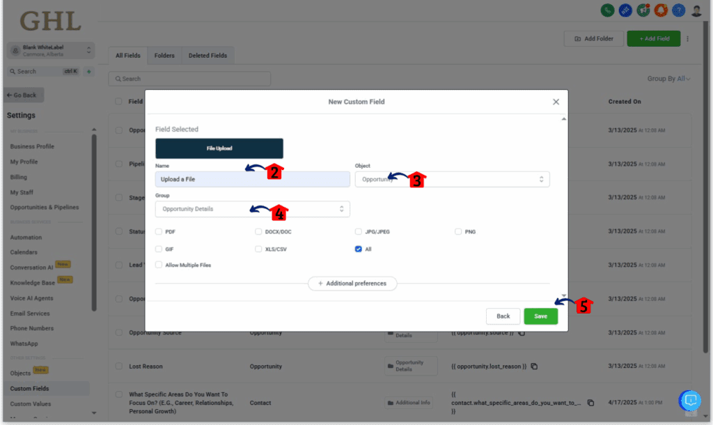 Configure a Custom Field