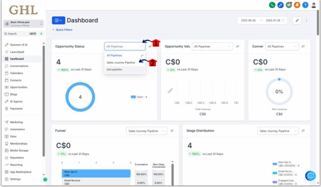 Set Pipeline Performance Tracking in Dashboard