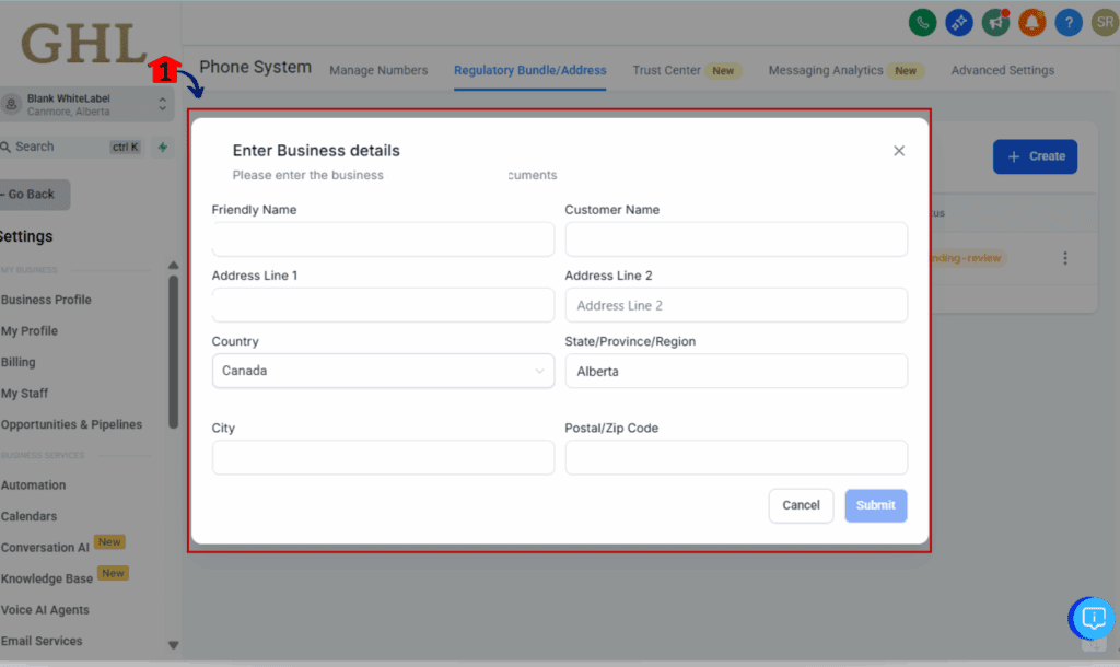 Regulatory Compliance Tools - Create an Address Bundle with Auto-Filled Details
