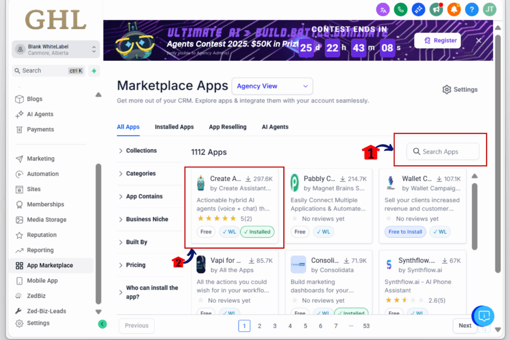 app review system - search