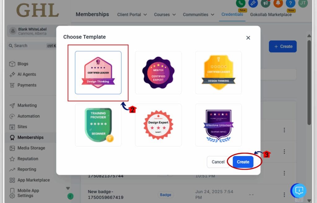 How to use the custom badge builder - template