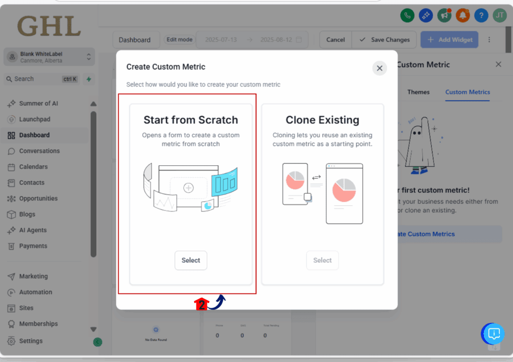 custom kpi dashboard - custom metrics