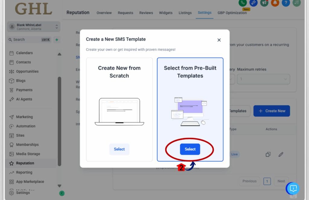 Building Your First Custom SMS Template - Pre build