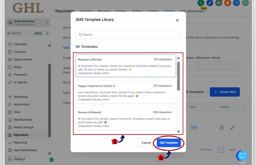 Building Your First Custom SMS Template - pre build