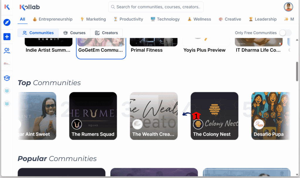 GoKollab Navigation Menu Scroll