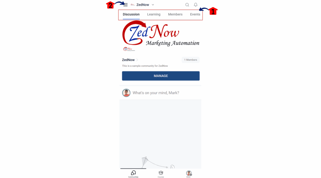 mobile app performance navigation menu