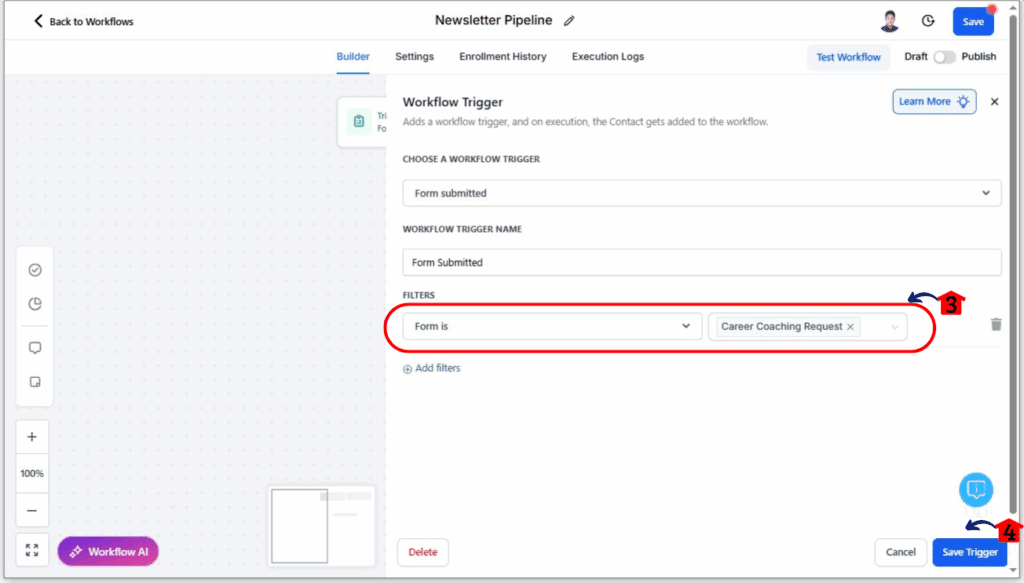 Newsletter Automation - Set the Workflow Trigger