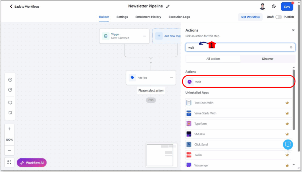 Newsletter Automation - Set a Delay Step