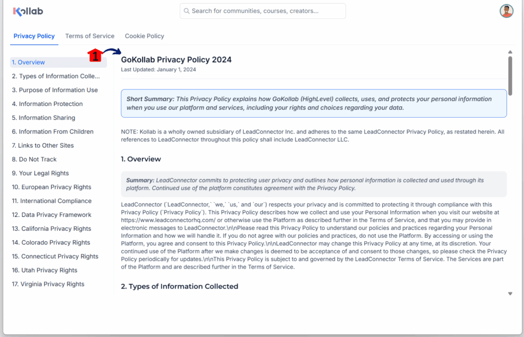 GoKollab-Review the Privacy Details