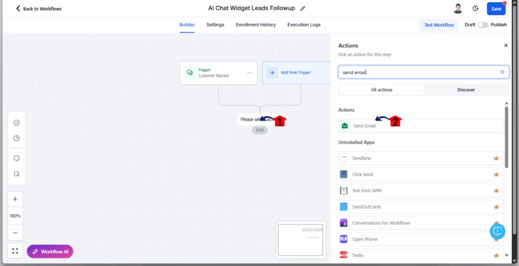 AI Chat Widget - Add the First Follow-Up Email