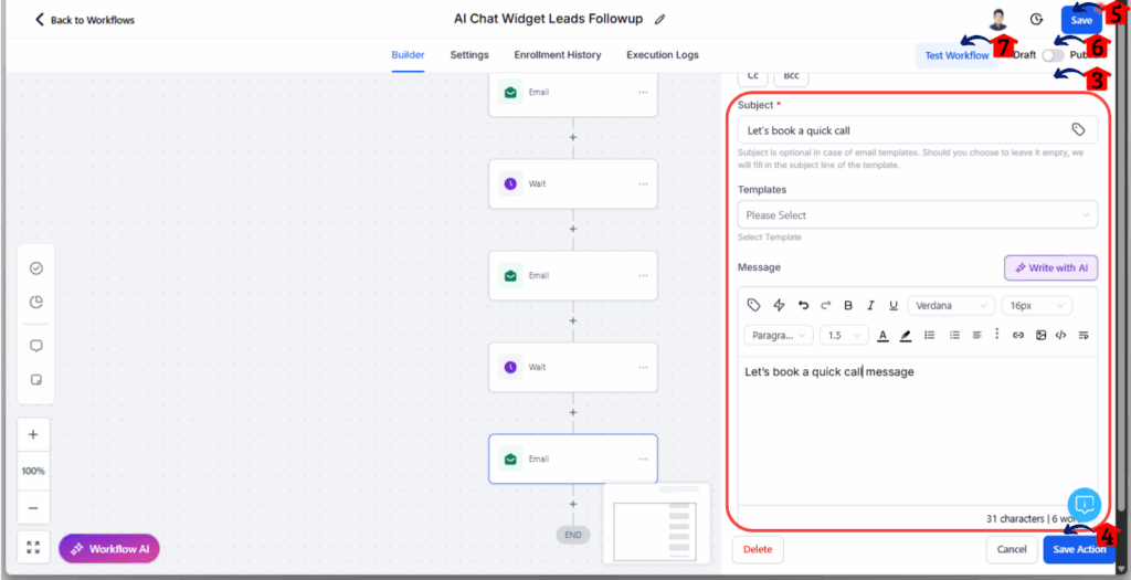 AI Chat Widget - Add the Final Follow-Up Email and Publish Workflow