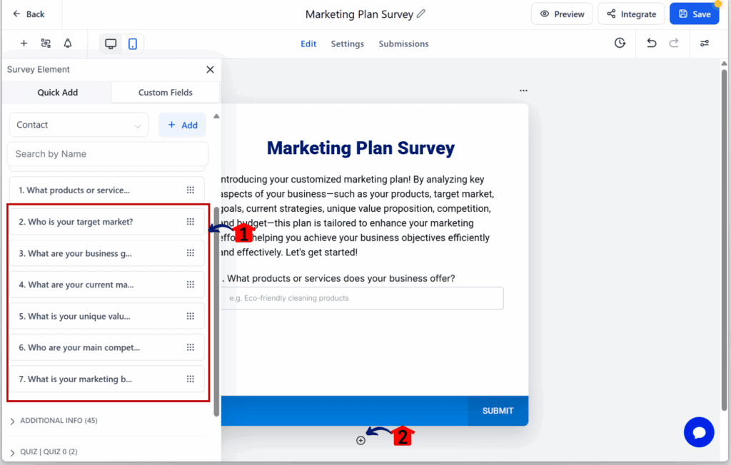 AI Marketing Plan – Add Remaining Questions