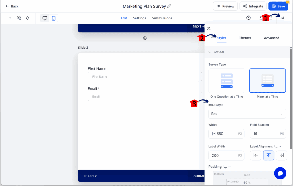 AI Marketing Plan – Adjust Survey Styles
