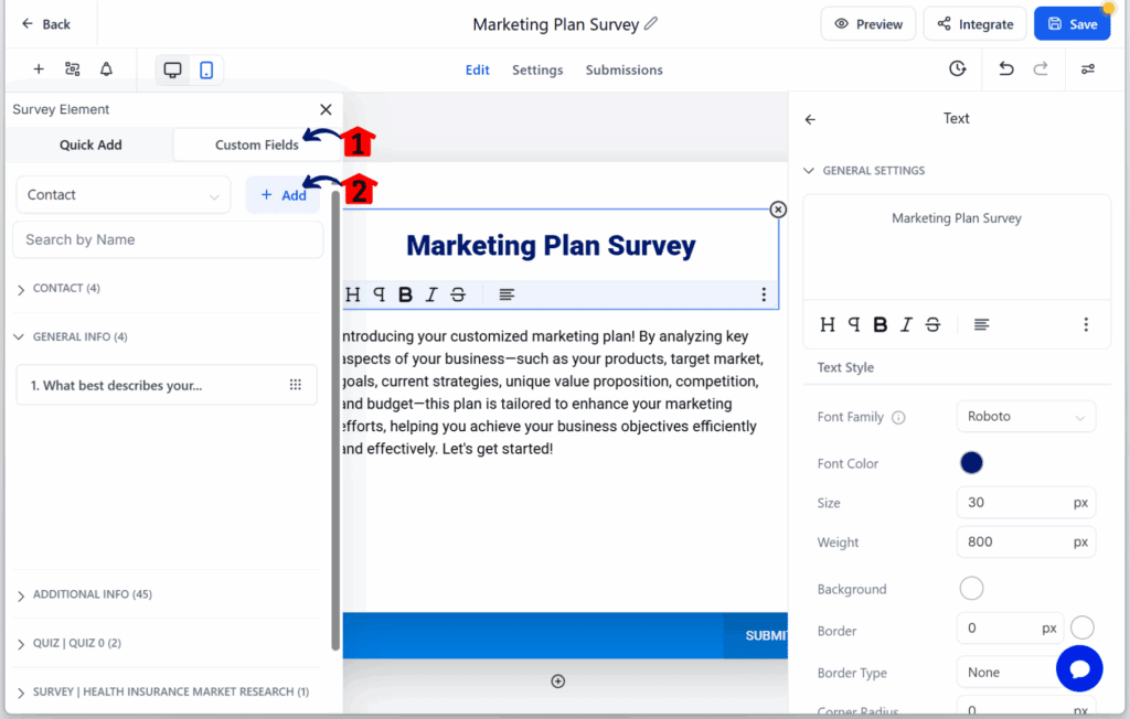 AI Marketing Plan – Add Custom Fields