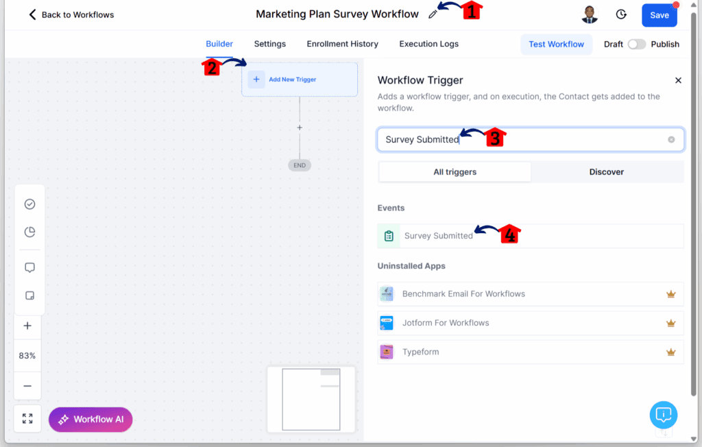 AI Marketing Plan – Set Up the Workflow Canvas