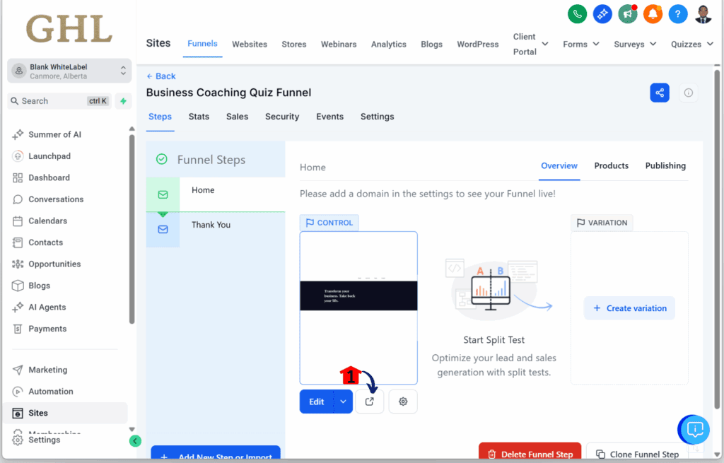 quiz funnel bquiz automation flow – Add an Email Action to Branch 1uilder – Add an Email Action to Branch 1