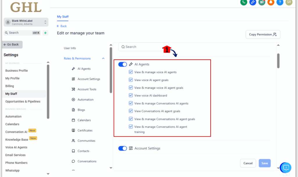 Use AI Bot Permissions - Assign AI Bot Permissions