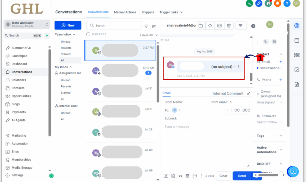 Example of domain configuration needed for email threading fix in LC Email