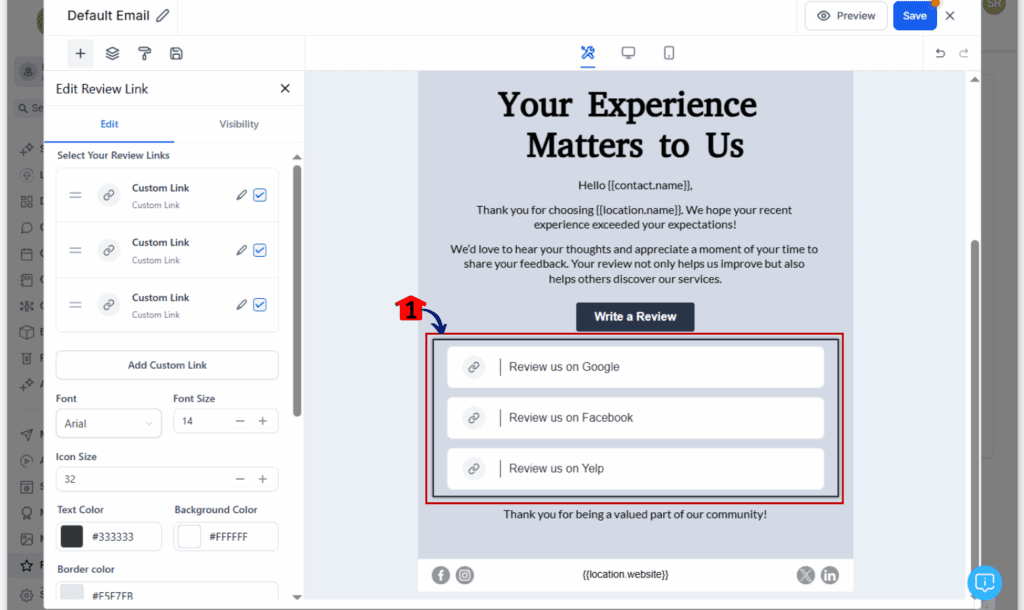 email review requests - Review Platforms Will Auto-Populate