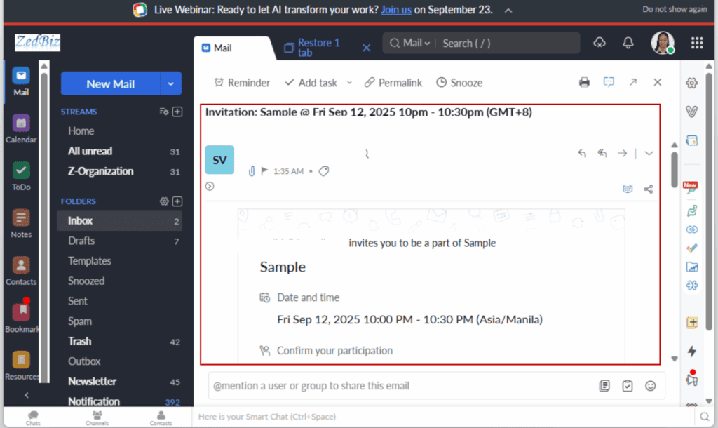 GHL calendar invite email - Sends the Confirmation or Reschedule Email