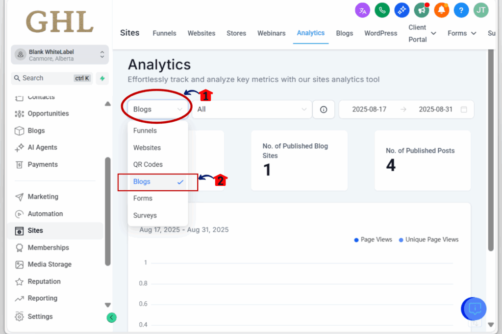 GHL Blog Analytics - Open 