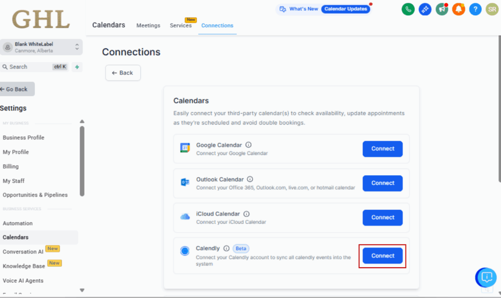 GHL Calendly integration
 - Connect Your Calendly Account