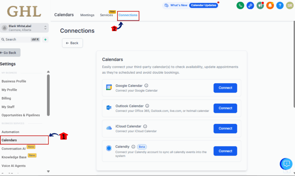 Calendly integration
 - Open the Integrations Settings