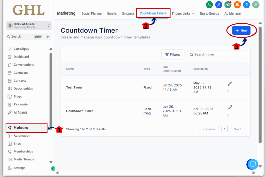 how to use custom countdown timer