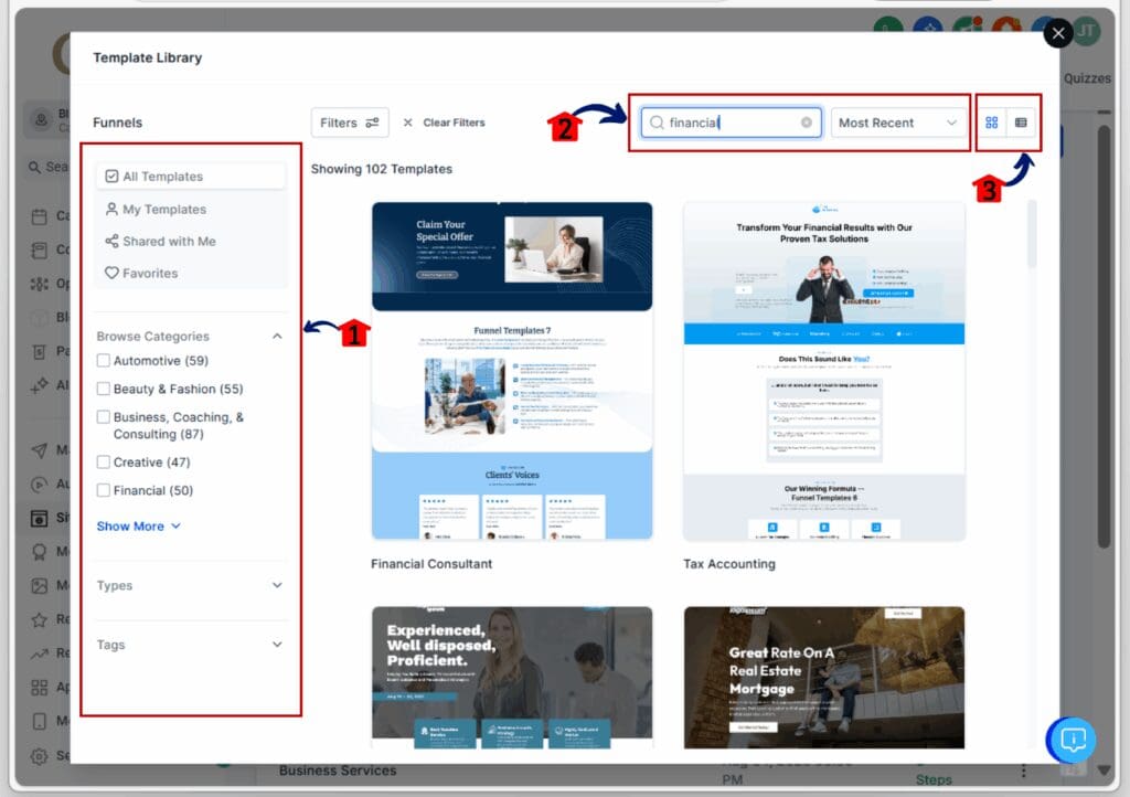 GoHighLevel marketing assets - search