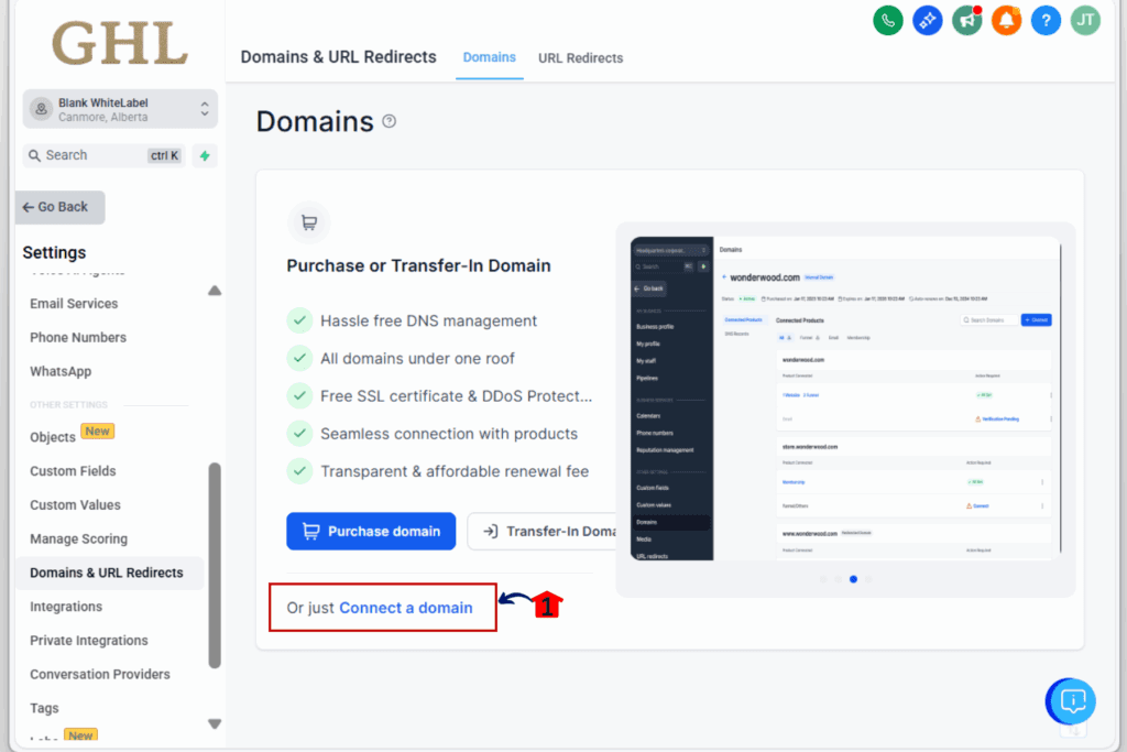 domain management tools - manual option