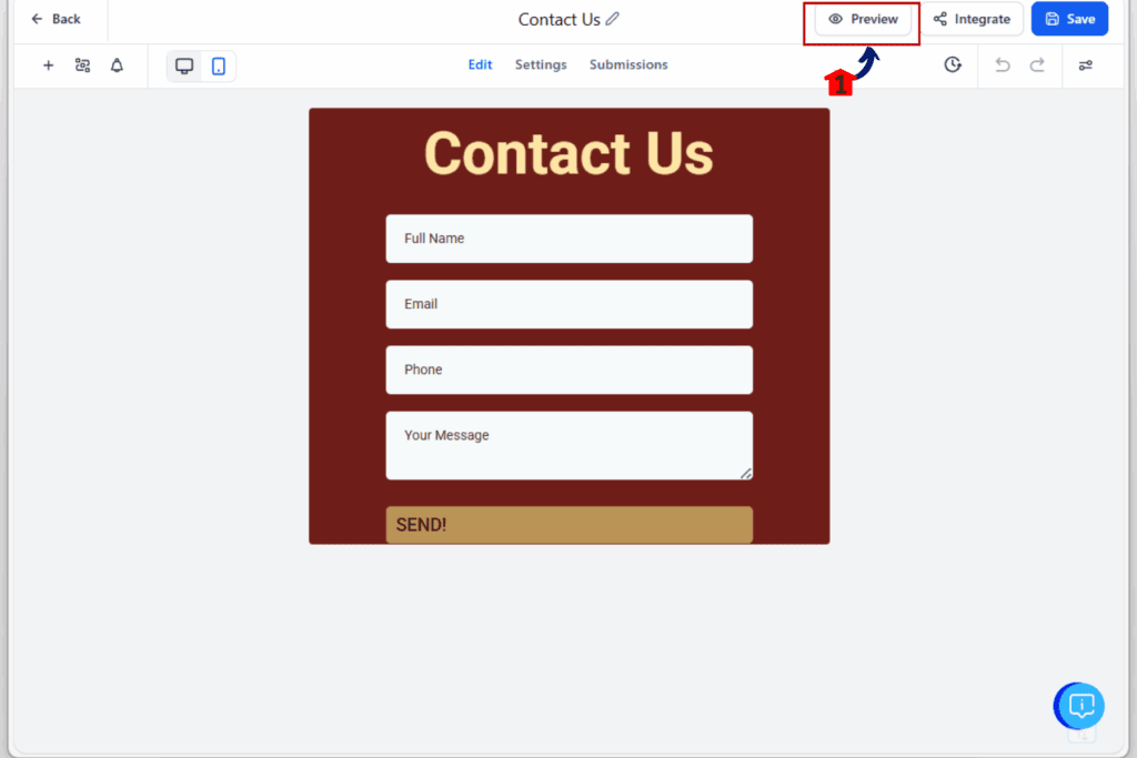 ghl form error handling - preview