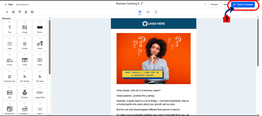 ghl email Campaign Schedule Settings