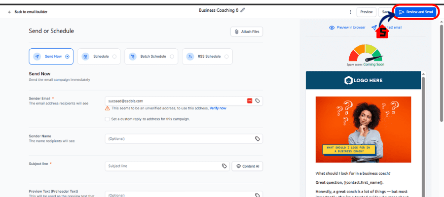 ghl sending campaign